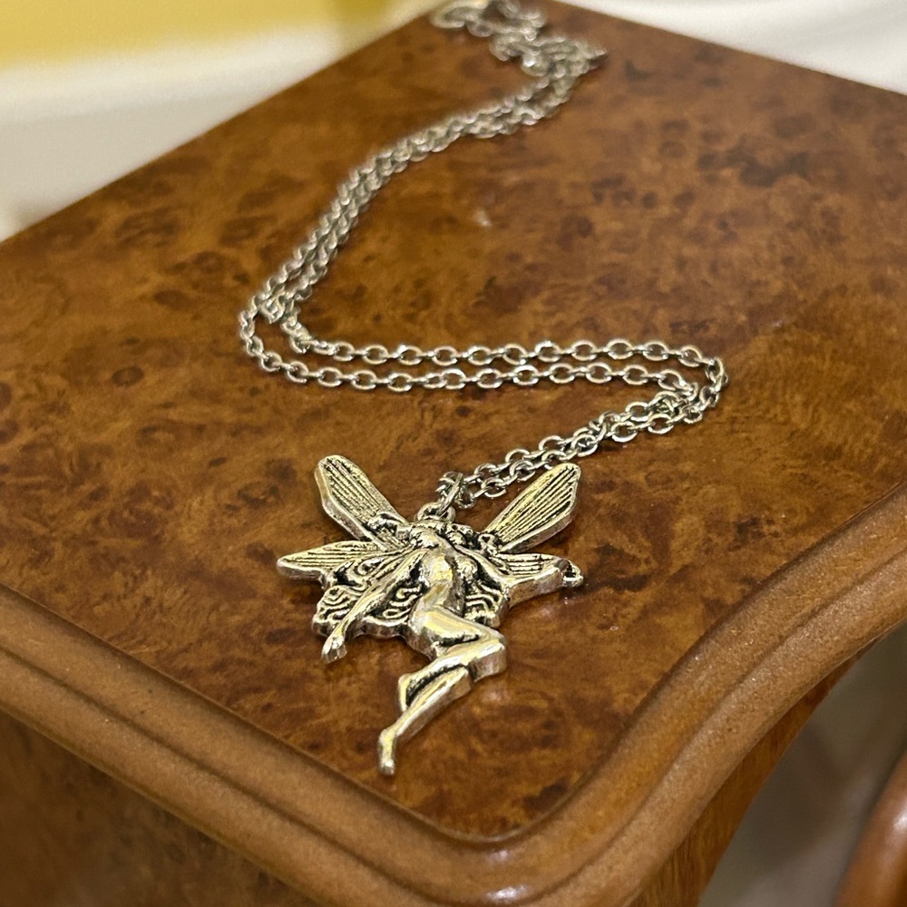 Fairy Pendant Silver Necklace